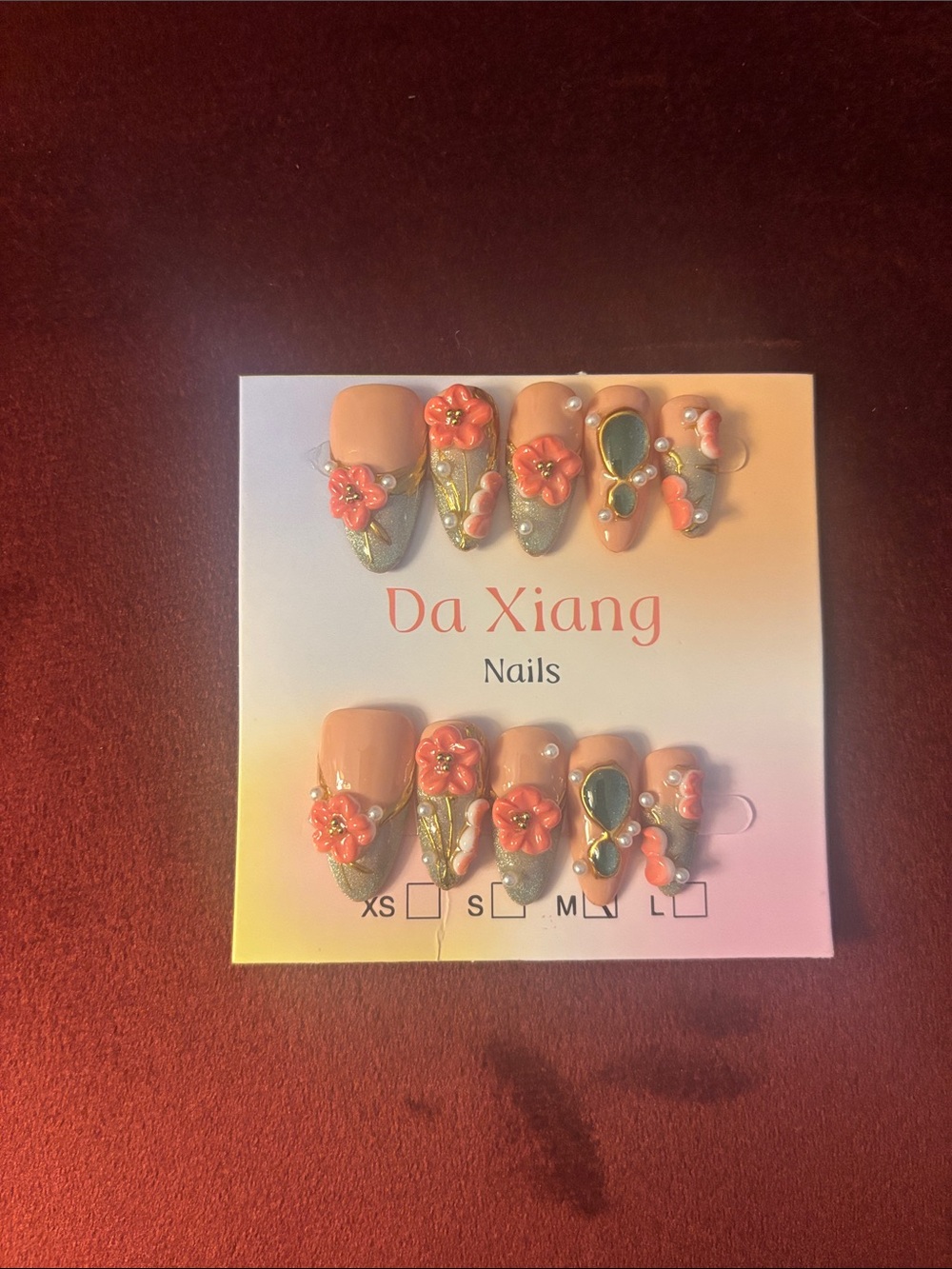 Kids Floral Pink Press-On Nail Set